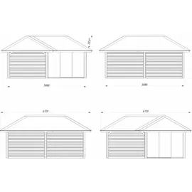 Palmako Pavillon Bianca 24,9 m2 Set 212 Slide - 28 mm hellbraun tauchgrundiert