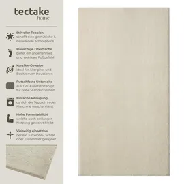 Tectake Kurzflorteppich Soft Zone - 60 x 110 cm beige