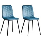 mcc direct Esszimmerstuhl Lexi Samt hellblau 4er Set