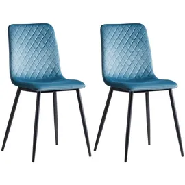 mcc direct Esszimmerstuhl Lexi Samt hellblau 4er Set