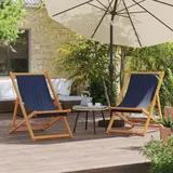 Teenpull – Strandstühle 2 Stk. Klappbar Blau Stoff