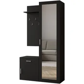 ax living Magnola Garderobenschrank 100 x 180,5 x 35 schwarz