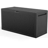 Bonnlo Gartenbox 340L,Auflagenbox Outdoor, Gartenbox mit Seitengriffen,zur Aufbewahrung von Gartenmöbelkissen, Gartengeräten usw. für Garten, Pool, Balkon und Hof,116 * 50 * 60cm,Schwarz