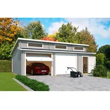 Lasita Maja Blockgarage »Hawaii«, BxT: 820 x 579,6 cm (Außenmaß), Holz - grau