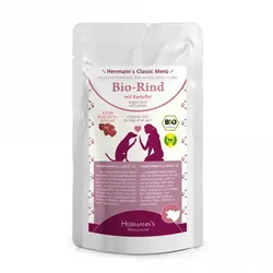 Herrmann's Classic 12x130g Beutel Hundenassfutter Bio Rind mit Kartoffeln