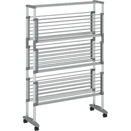 vidaXL Wäscheständer mit Rollen 89x64x129 cm Aluminium
