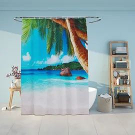 Relaxdays Duschvorhang Tropical 180 x 200 cm mehrfarbig