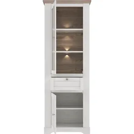 Forte Vitrine Iloppa 76 x 44,3 x 209,8 cm Braun/Weiß