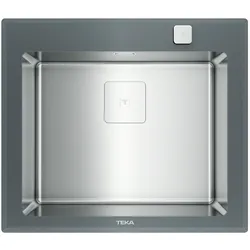 TEKA  Glas Grau, Edelstahl poliert