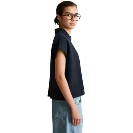 Marc O'Polo Marc OߴPolo DENIM aus Organic Cotton", Damen, Kurzarm-Poloshirt Baumwolle, Wide Fit, blau depths, XS - XS