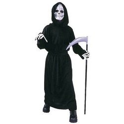 Fun World Kostüm Gevatter Tod, Skelett Kinderkostüm für Halloween und Karneval schwarz