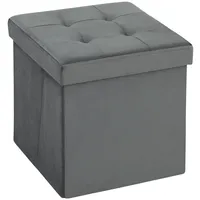 Homcom Sitzhocker mit Stauraum Klappbar 38 x 38 x 38 cm Grau