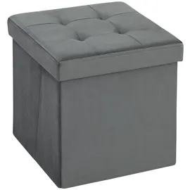Homcom Sitzhocker mit Stauraum Klappbar 38 x 38 x 38 cm Grau