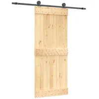 VidaXL Schiebetür mit Beschlag 85x210 cm Massivholz Kiefer