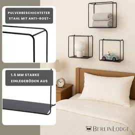 berlinlodge Wandregal Hängeregal 32 x 32 x 12 cm Schwarz