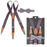 Sir Redman Hosenträger Kids (Set) Kinderhosenträger im Set mit Fliege, mit Hosenclips, 80cm lang lila