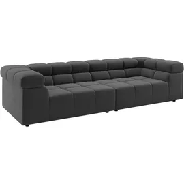 Home Affaire Big-Sofa HOME AFFAIRE "Ancona modern, elegant, bequem, viel Platz, B/T/H: 290/110/70 cm", grau (steel), B:290cm H:70cm T:110cm, Sofas, Big-Sofa, auffällige Steppung, inkl. 2 Zierkissen und verstellbaren Kopfstützen