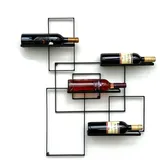 DanDiBo Ambiente DanDiBo Weinregal Metall Schwarz Black Line Flaschenständer Flaschenregal Flaschenhalter Wandregal