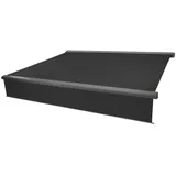 MCW Kassetten-Markise H124 Volant Ausfahrbar 4x3m Polyester Anthrazit Grau