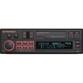 Pioneer SXT-C10PS Autoradio 1-DIN: Retro-Design mit modernster Technik, Bluetooth®, USB, AUX, RGB-Beleuchtung, 13-Band-Equalizer, Pioneer Smart Sync App