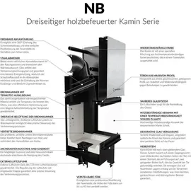 Kratki Kamineinsatz NBC 800/400 Stahl Schwarz