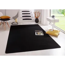 Teppich »Fancy«, rechteckig, 7 mm Höhe, Kurzflor, Läufer, uni, gekettelt, Wohnzimmer, Schlafzimmer, Esszimmer, 486947-4 schwarz 7 mm