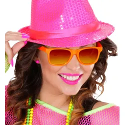 80er Jahre Brille neon orange - OS