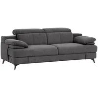 Livetastic 2-Sitzer-Sofa, Dunkelgrau, Metall, 205x80x104 cm, Made in EU, Rücken echt, Armteil links, rechts, Wohnzimmer, Sofas & Couches, Sofas, 2-Sitzer Sofas