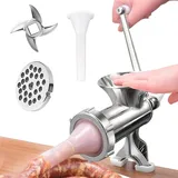 Dayysiuy Hand Fleischwolf - Schwere Manuelle Lebensmithle | Handbetriebener Fleischwolf Mit 3 Wurstfülltüllen | Für Haushalt Wohnheim Restaurant Wohnung Mietverhältnis Rindfleisch Pfeffer Pilz