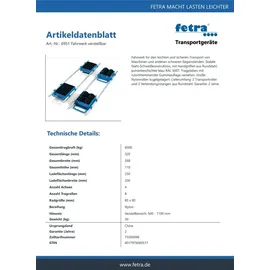 FETRA Fahrwerk verstellbar 6000 kg