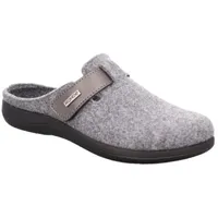 Rohde Damen Pantoffel Hausschuh, Klettverschluss Softfilz Bari 6549, Größe:42 EU, Farbe:Grau