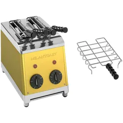 Milantoast 2-er Toaster mit Zangen mit Brötchenaufsatz