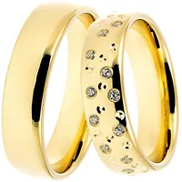 Trauring DOOSTI "Schmuck Geschenk Silber 925 Trauring Ehering Partnerring LIEBE" Gr. 54, gold (gelbgoldfarben), Fingerringe, 54, ohne Zirkonia, Silber 925 (Sterlingsilber), 5,5mm, Made in Germany - wahlweise mit oder ohne Zirkonia