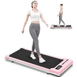 BIGZZIA Laufband Walking Pad - Elektrisches 2.5PS Laufgerät für Zuhause bis 120KG (mit Fernsteuerung), 1-8 km/h - LED-Anzeige - Motor Leiser Leistungsstärkerer Noise<45db rosa