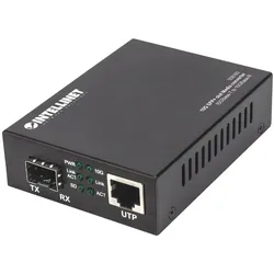 Intellinet 10GBase-T to 10GBase-R Media Converter, 1 x 10 GB SFP+ Slot, 1 x 10GB