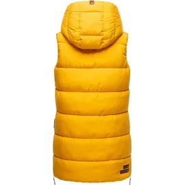Navahoo Steppweste NAVAHOO "Madilynaa", Damen, Gr. S (36), gelb, Oberstoff: 100% Polyester; Futter: 100% Polyester; Wattierung: 100% Polyester, oversize ca. Mitte Oberschenkel, V-Ausschnitt, Westen Steppweste, stylische ärmellose Damen Weste mit Kapuze