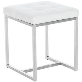 CLP Sitzhocker Barci Kunstleder 2er Set 40 x 45 x 40 cm Weiß