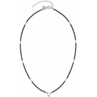 Leonardo Jewels Ciao Lia Damen Halskette aus Edelstahl mit schwarzen Glasperlen und Anhänger, Länge 40-45 cm, Schmuck Geschenk für Frauen und Mädchen 023303