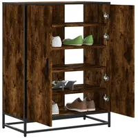 VidaXL Schuhschrank Räuchereiche 75x38x97,5 cm Holzwerkstoff Metall