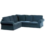 Dekoria Sofahusse Ektorp Ecksofa, Velvet blau