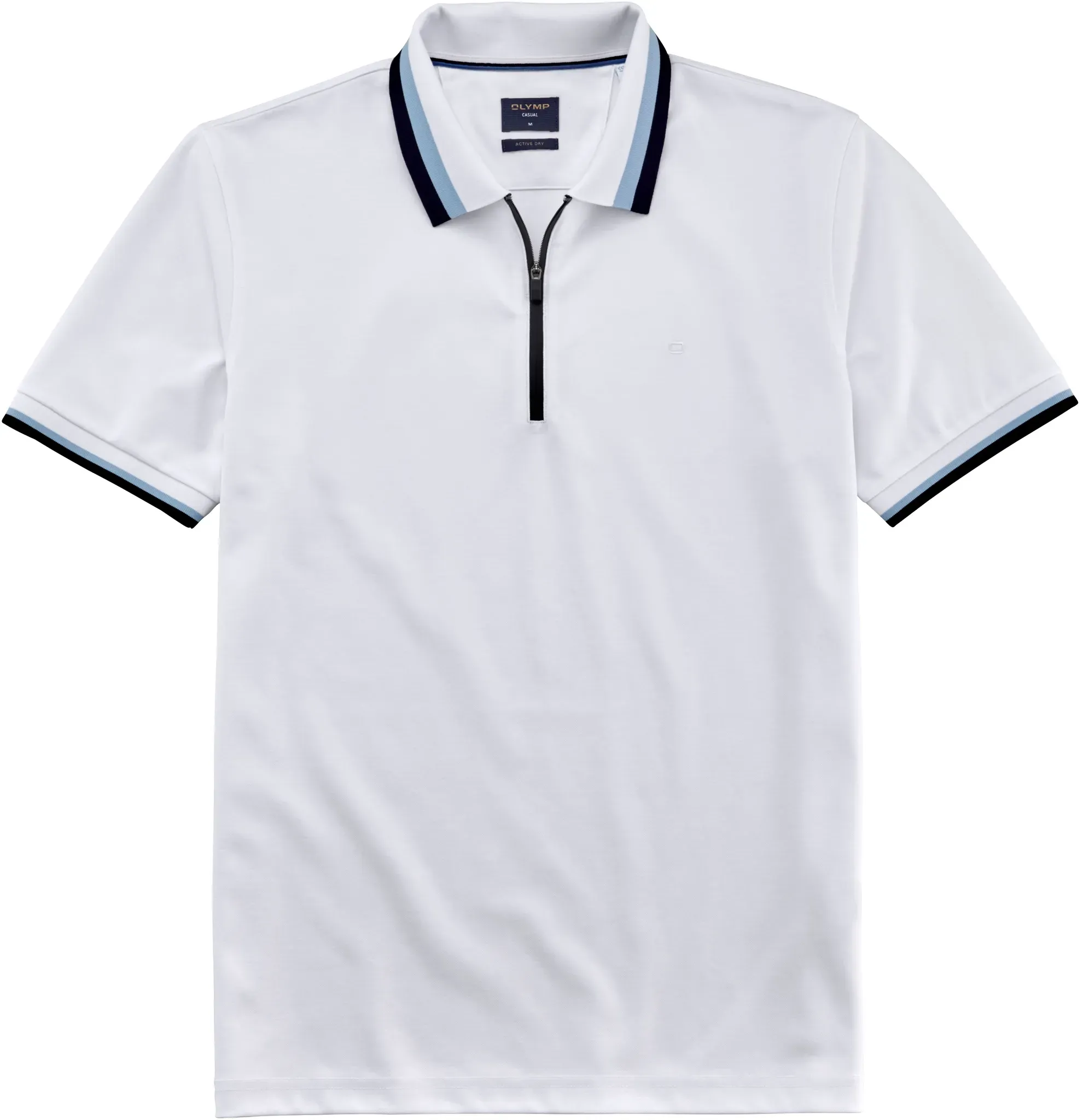 Poloshirt OLYMP "OLYMP Wirk Casual", Herren, Gr. XL, weiß, Jersey, Obermaterial: 51% Baumwolle, 49% Polyester, regular fit, Shirts