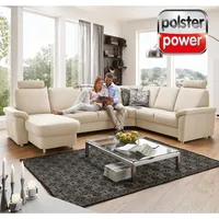 polsterpower Ledersofa - ecru - Canape links