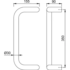 HOPPE HOPPE® Stoßgriff E5110, Edelstahl, Grifflänge: 380 mm