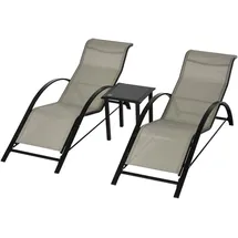 Outsunny Gartenliege 59 x 169 x 66 cm Grau/Schwarz