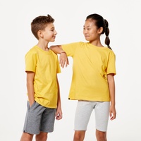 T-Shirt Kinder Baumwolle - senffarben, gelb, Gr. 140 - 10 Jahre