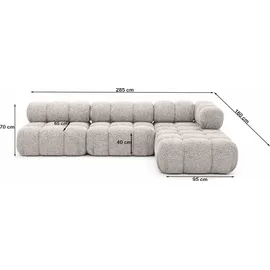 kaiser möbel Eckcouch Bouclé-Stoff 2-Sitzer Beige