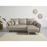 Home Affaire Ecksofa »Granbo L-Form«, incl. Bettfunktion und Bettkasten, Federkern-Polsterung, Seitentasche beige