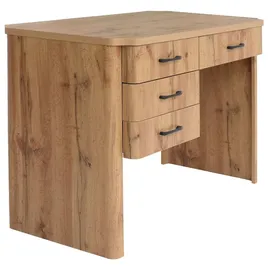 MCW Schreibtisch MCW-P42, Bürotisch Computertisch, 4 Schubladen MDF 78x110x60cm ~ Wotan-Eiche-Optik