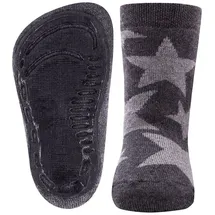 Ewers Stoppersocken Sterne, Socken mit Antirutschsohle für Mädchen und Jungen, Anti-Rutsch-Socken mit Gummisohle, MADE IN GERMANY, 1 Paar rutschfeste Kindersocken, Grau, 31-34