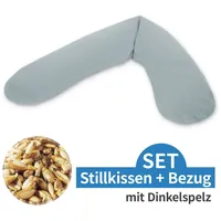 Theraline Stillkissen 190cm inkl. Bezug Feinstrick Dinkelfüllung